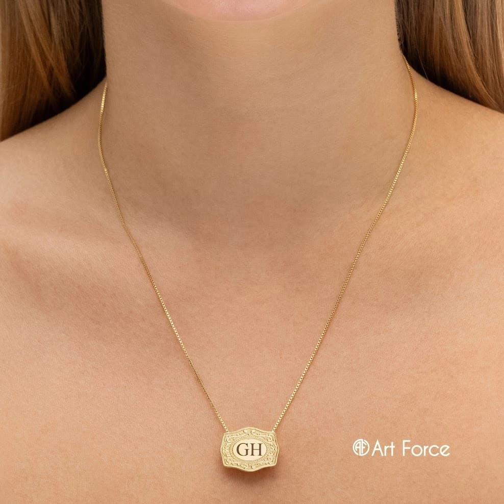 Colar Personalizado Iniciais Folheado Ouro 18k Prata 950 Presente Sofisticado - Art Force Semijoias