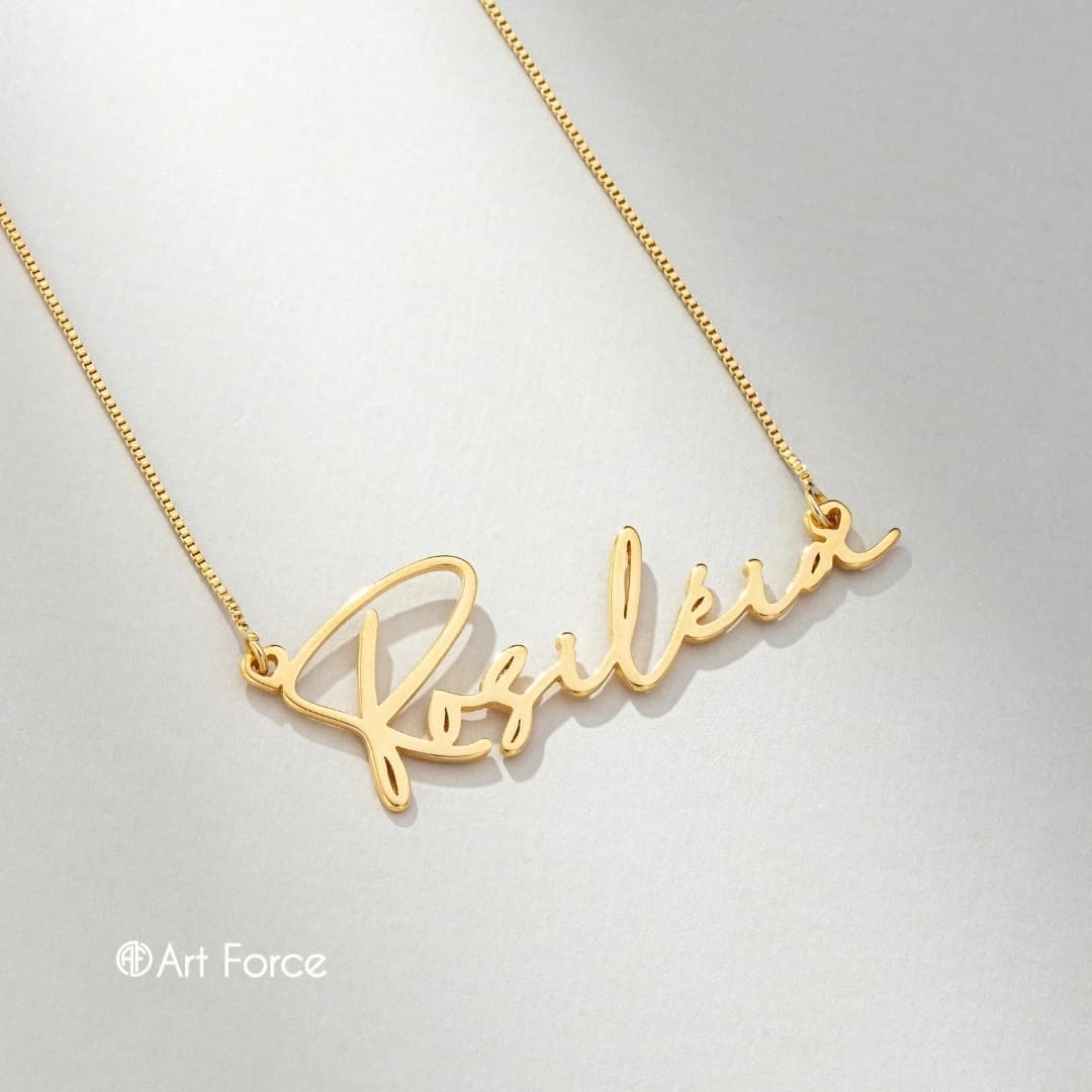 Nome Personalizado Folheado a Ouro Chapa 1mm